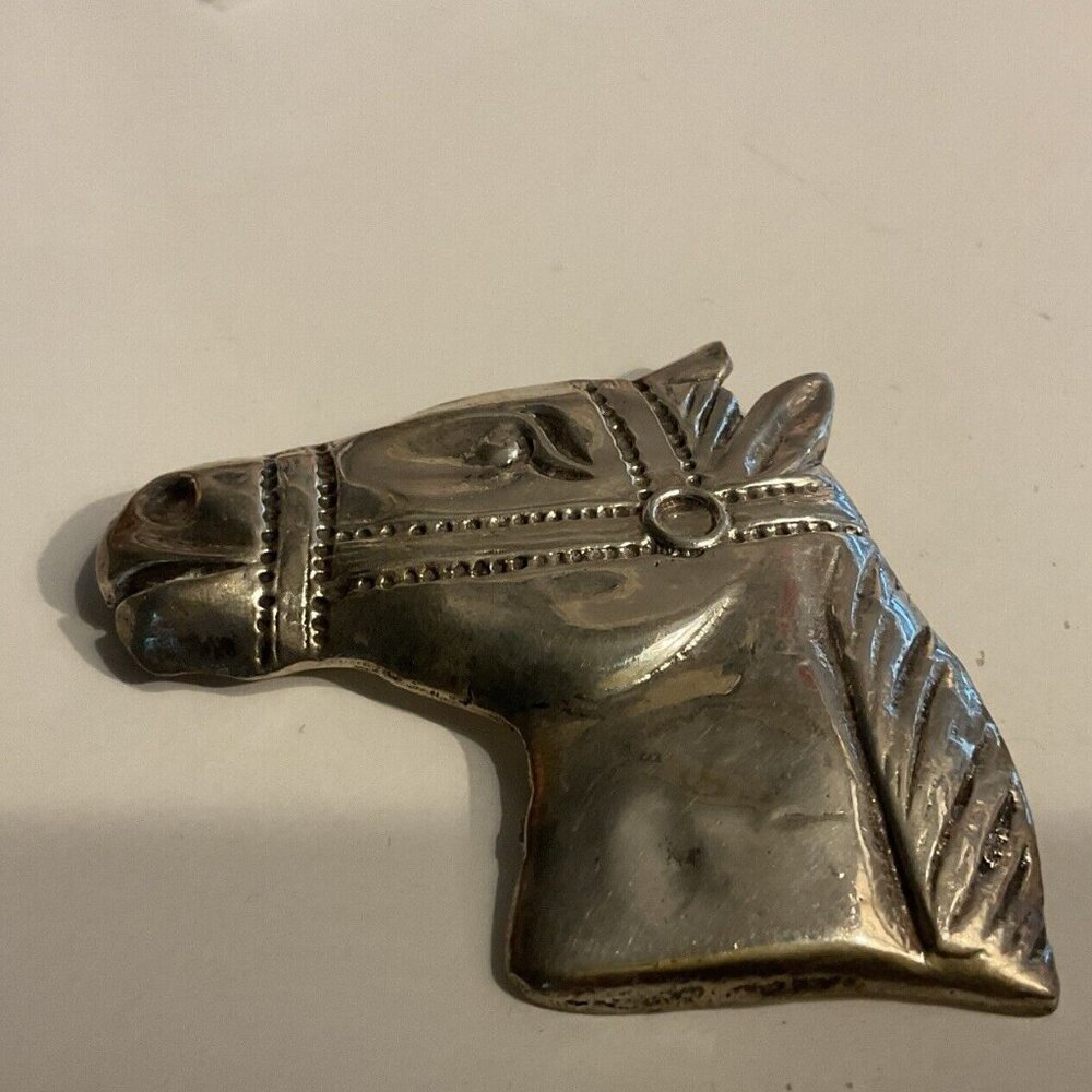 Sterling Silver Horse Brooch 2x2.25 Unpolished - Picture 2 of 4